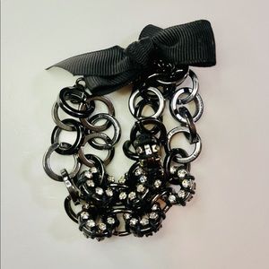 [Vera Wang] Black and Silver Faux Gem Chain Bracelet 🖤